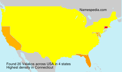 Surname Valakos in USA Surname Valakos in USA