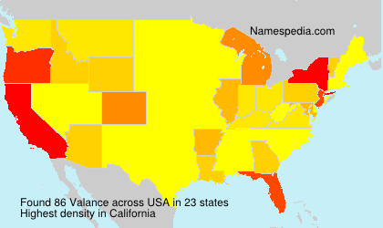 Surname Valance in USA Surname Valance in USA