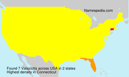 Surname Valaziotis in USA Surname Valaziotis in USA