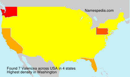 Surname Valencea in USA Surname Valencea in USA