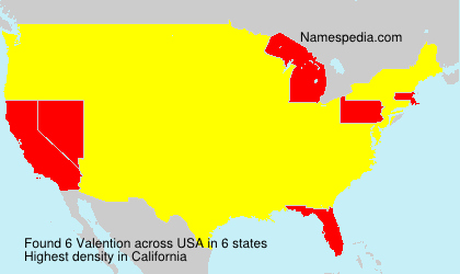 Surname Valention in USA Surname Valention in USA