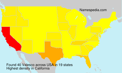 Surname Valesco in USA Surname Valesco in USA