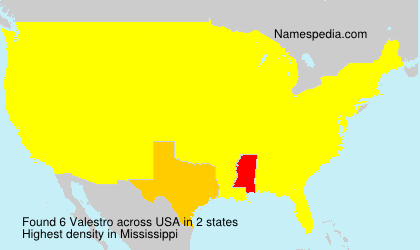 Surname Valestro in USA Surname Valestro in USA