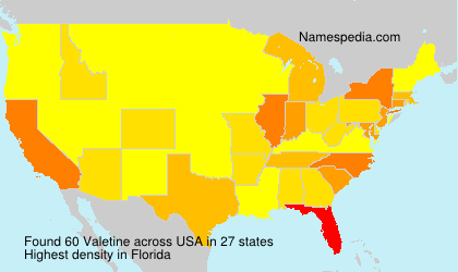Surname Valetine in USA