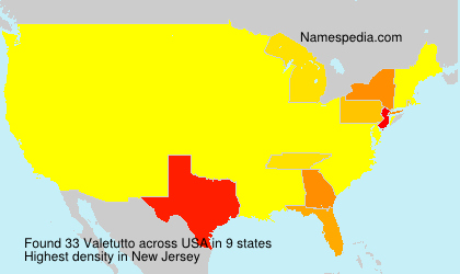 Surname Valetutto in USA Surname Valetutto in USA