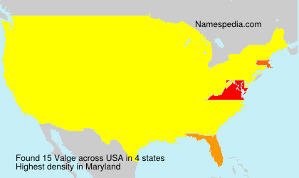 Surname Valge in USA Surname Valge in USA