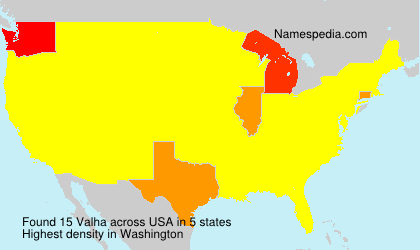 Surname Valha in USA Surname Valha in USA