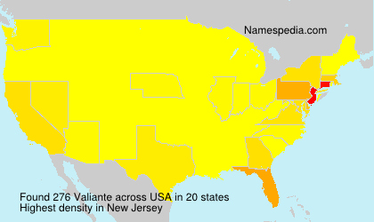 Surname Valiante in USA Surname Valiante in USA