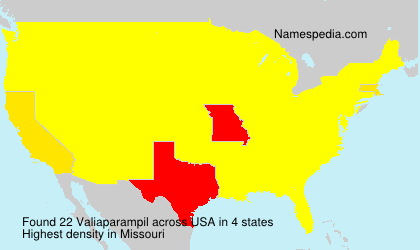 Surname Valiaparampil in USA Surname Valiaparampil in USA