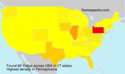 Surname Valiga in USA Surname Valiga in USA