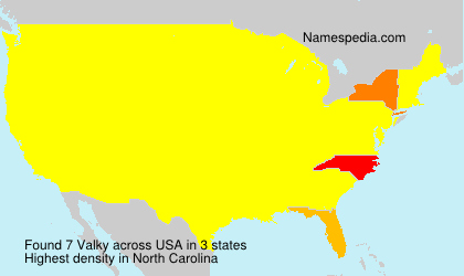 Surname Valky in USA Surname Valky in USA