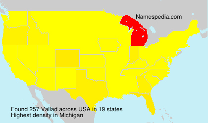 Surname Vallad in USA Surname Vallad in USA