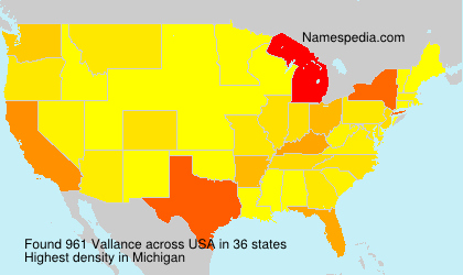 Surname Vallance in USA Surname Vallance in USA