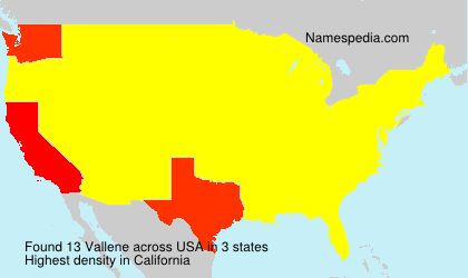 Surname Vallene in USA Surname Vallene in USA