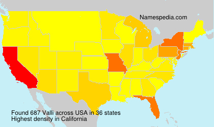 Surname Valli in USA Surname Valli in USA