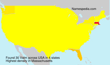 Surname Valm in USA Surname Valm in USA