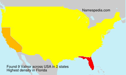 Surname Valnor in USA