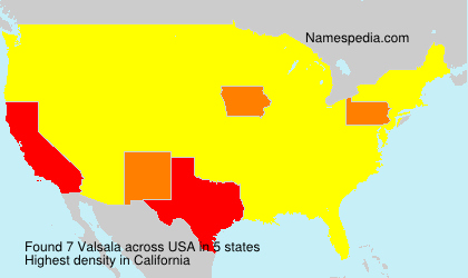 Surname Valsala in USA Surname Valsala in USA