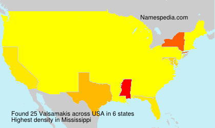Surname Valsamakis in USA Surname Valsamakis in USA