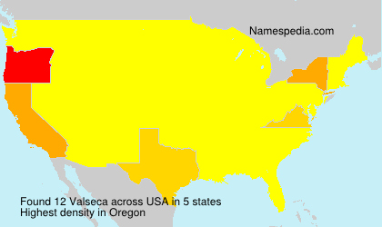 Surname Valseca in USA Surname Valseca in USA