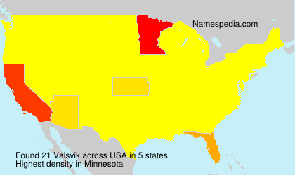Surname Valsvik in USA Surname Valsvik in USA