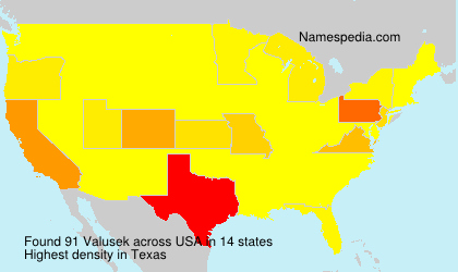 Surname Valusek in USA Surname Valusek in USA