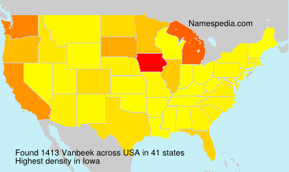 Surname Vanbeek in USA Surname Vanbeek in USA