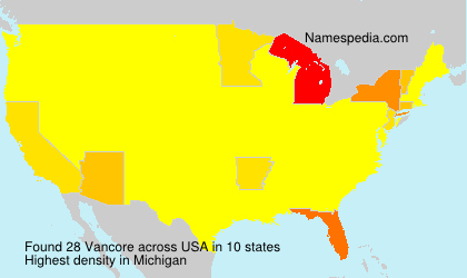 Surname Vancore in USA Surname Vancore in USA