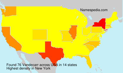 Surname Vandecarr in USA Surname Vandecarr in USA