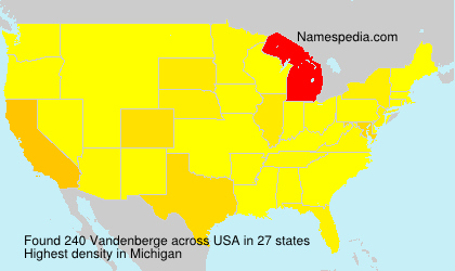 Surname Vandenberge in USA Surname Vandenberge in USA