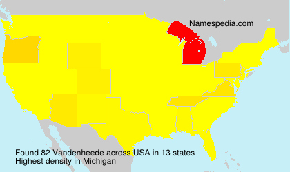 Surname Vandenheede in USA Surname Vandenheede in USA