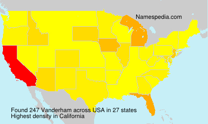 Surname Vanderham in USA Surname Vanderham in USA