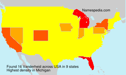 Surname Vanderheid in USA Surname Vanderheid in USA