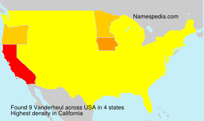 Surname Vanderheul in USA Surname Vanderheul in USA