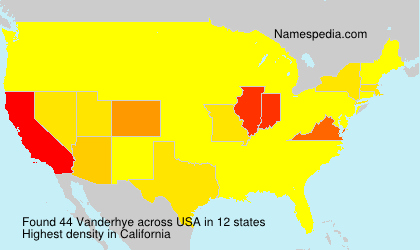 Surname Vanderhye in USA Surname Vanderhye in USA