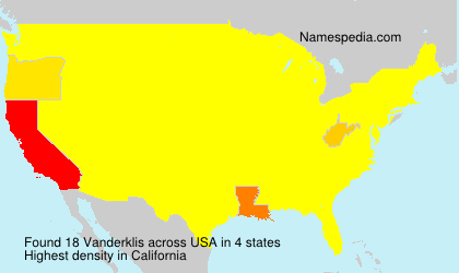 Surname Vanderklis in USA Surname Vanderklis in USA