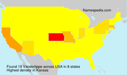 Surname Vanderlippe in USA
