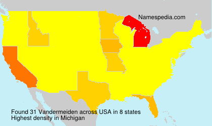 Surname Vandermeiden in USA Surname Vandermeiden in USA