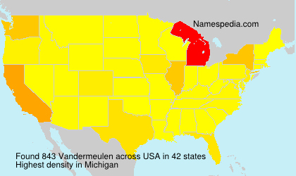 Surname Vandermeulen in USA Surname Vandermeulen in USA