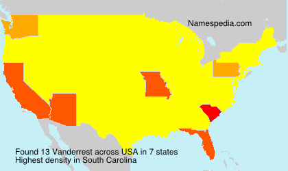 Surname Vanderrest in USA Surname Vanderrest in USA