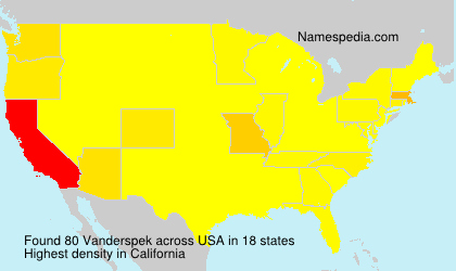 Surname Vanderspek in USA Surname Vanderspek in USA
