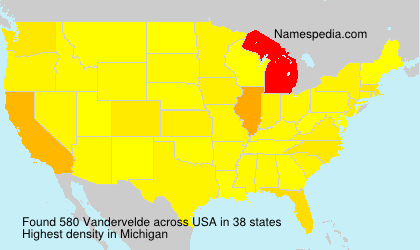 Surname Vandervelde in USA Surname Vandervelde in USA