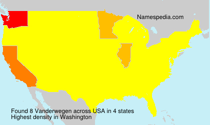 Surname Vanderwegen in USA Surname Vanderwegen in USA