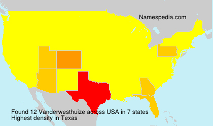 Surname Vanderwesthuize in USA Surname Vanderwesthuize in USA