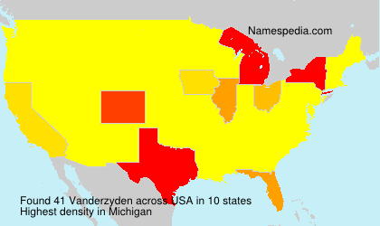 Surname Vanderzyden in USA Surname Vanderzyden in USA