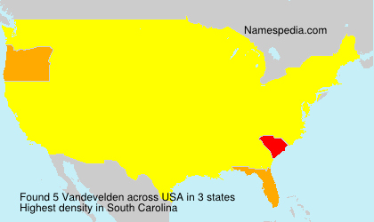 Surname Vandevelden in USA Surname Vandevelden in USA