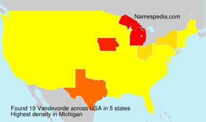 Surname Vandevorde in USA Surname Vandevorde in USA