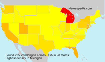 Surname Vandongen in USA Surname Vandongen in USA
