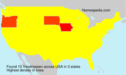 Surname Vandriessen in USA Surname Vandriessen in USA