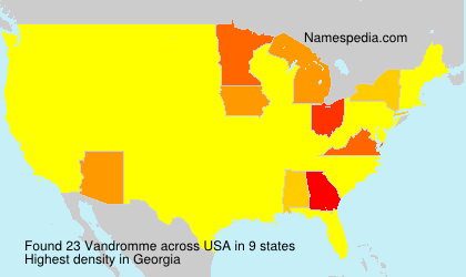 Surname Vandromme in USA Surname Vandromme in USA